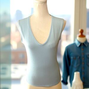 NY&C New York & Company stretch light blue tank top size XS sleeveless spandex